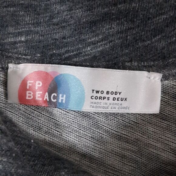 Free People FP Beach Two Body Raglan Tunic Top Sweater Cowl Neck Gray One Size - Picture 13 of 15